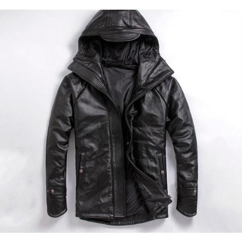 Free shipping,winter warm genuine leather jacket,thicker warm leather coat.plus size leather clothing.man cowhide clothes