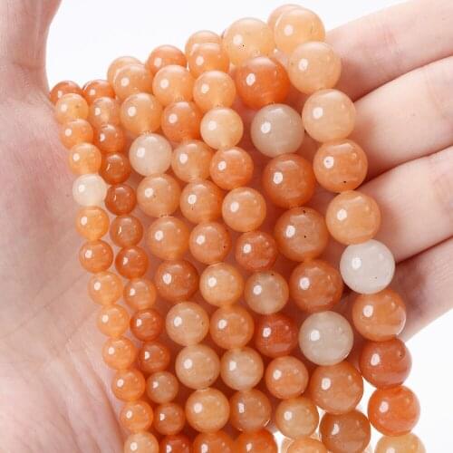 Natural Stone Beads Red Aventurine Round Loose Spacer Bead for Jewelry Making DIY Charm Bracelet Accessories 4/6/8/10/12mm