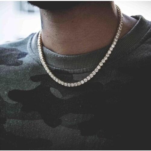 Fashion Iced Out Bracelet Necklace Men Link Tennis Chain Fashion Hip-Hop Jewelry Women 18/20/22/24/26 inch Choker Chain Gift