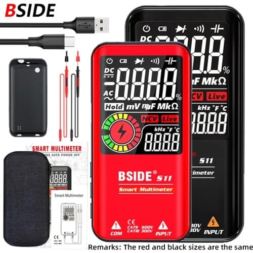 BSIDE Digital Multimeter S10 S11 S20 Profesional multimetro Smart DC AC Voltage Capacitor Ohm Diode NCV Hz EMF Tester Detector