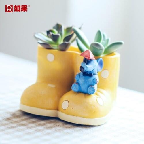 Succulent Flower Vase Cute Kids Shoe Boots Vase Flower Pots Planters