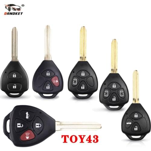 Dandkey 2/3/4 BTN Remote Car Key Case Shell FOB For Toyota Yaris Camry Corolla RAV4 REIZ Crown Avalon Venza 2007 2008 2012 TOY43