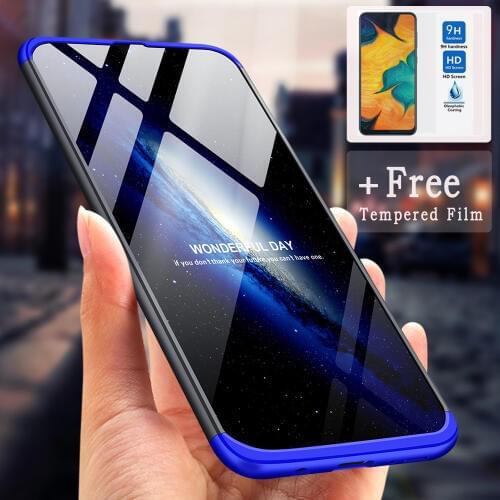 For Samsung Galaxy A10/A30/A40/A50/A70/A80 case 3 In 1 full protection Anti-knock matte back phone Shockproof cover