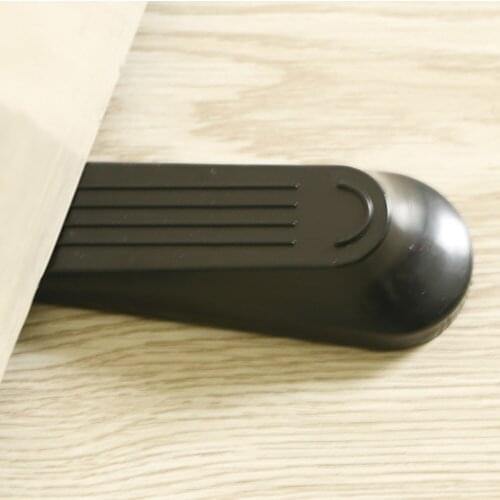 2pcs Door Wedge Shaped Plastic Door Stops Non-slip Black Door Buffers For Office Home Baby Safe Floor Door Stopper