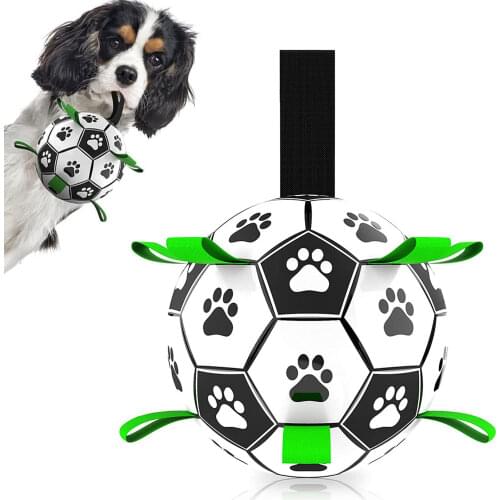 Dog Toys Interactive Pet Football Toys with Grab Tabs Dog Outdoor training Soccer Pet Bite Chew Balls for Dog accessories