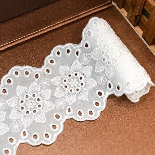 Exquisite Cotton100% Cloth Embroidered Lace Trim DIY Accessories Lace Fabric Width 10cm 15Yds/lot
