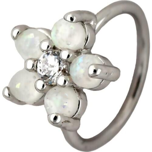 JHJT Fashion Nose Ring 316L Surgical Stainless Steel Ear Cartiliage Female Clear CZ Nose Hoop Helix Body Jewelry Piercings 20g