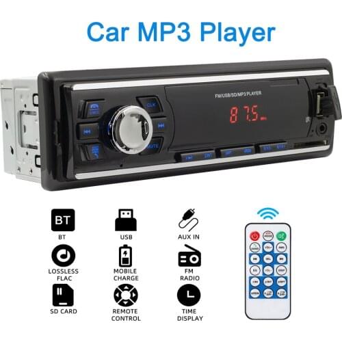 LEEPEE Car MP3 Player 12V Radio Audio 12 Pin Auto Accessories Autoradio Blue Backlight FM AUX TF USB BT Support 1 Din