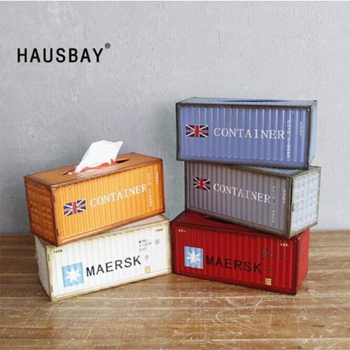 Retro Creative Container Design Iron Tissue Box Home Car Napkin Paper Container Metal Paper Towel Storage Case Home Decor 04239