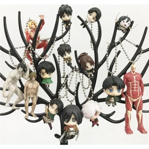 Action Cute Mini Levi Eren Mikasa Armin Pendent Toys For Fans Anime Attack On Titan Giants Jean Reiner Figurine Gift Collectible