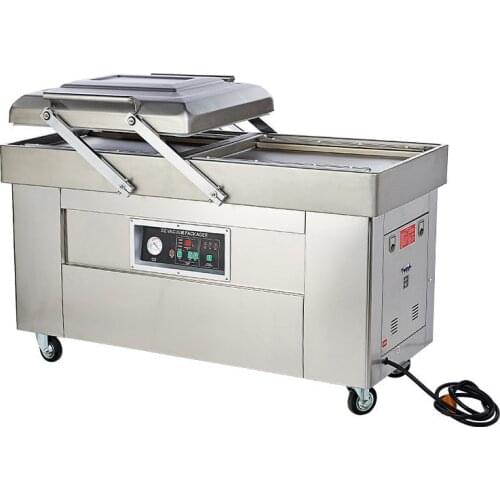 Model 400 Automatic Double Chamber Vacuum Food Spis Pouch Packing Sealer Machine For Fish Meat Sausage Ri