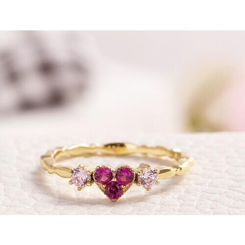 Huitan Trendy Simple Golden Inifinite Heart Shaped Love Engagement RIngs For Women Romantic Gadget Pinky Rings For Girl New