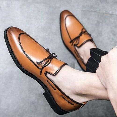 2021 Spring Autumn High Quality Mens Dress Shoes Formal Business Lace-Up Leather Minimalist For Male Shallow Mouth Footwear