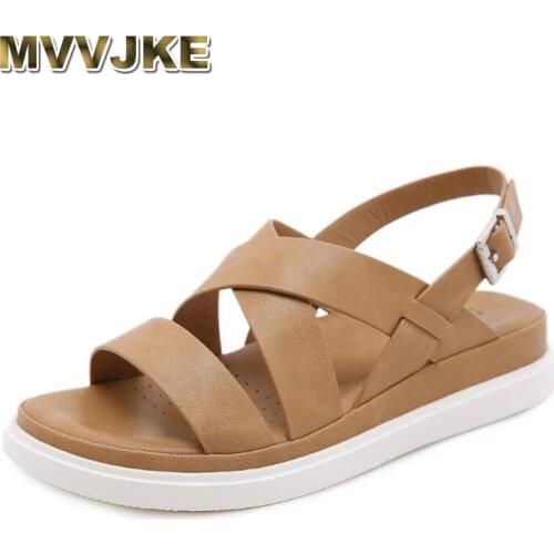 MVVJKE Simplicity Buckle Sandals Women Fashion 2021Platform Summer Sandals Wedges Ladies Slip on Casual Female Shoes Sandal