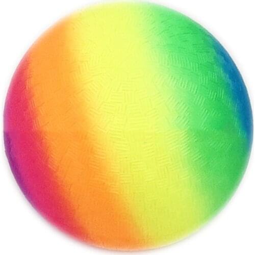 16 cm Playground Balls for Kids Rainbow Colored PVC Inflatable Ball Adults Dodge Ball Kickball Handball