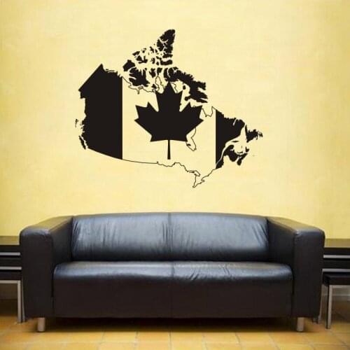 Canada Map Sticker Decal Posters Coffee Shop Vinyl Wall Car Decals Pegatina Decal Decor Mural Map Sticker
