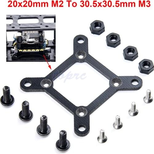 Flight Control / ESC / VTX Hole Conversion Glass Fiber Board 20*20mm M2 To 30.5*30.5mm M3 Adapter Plate For FPV RC Racing Drone
