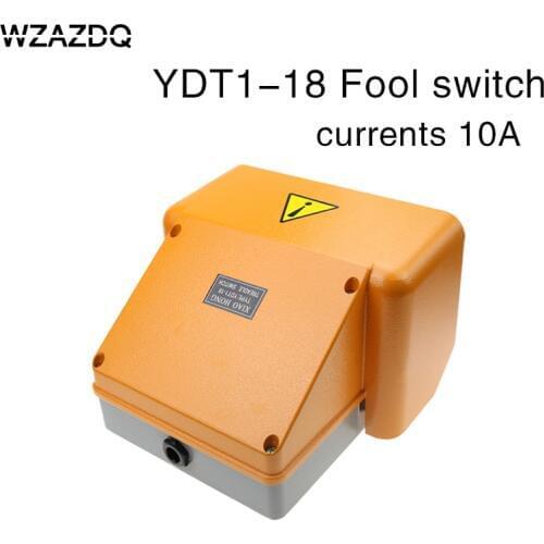 Treadle switch High quality foot switch silver point aluminum shell ydt1-18 double full cover yellow foot switch