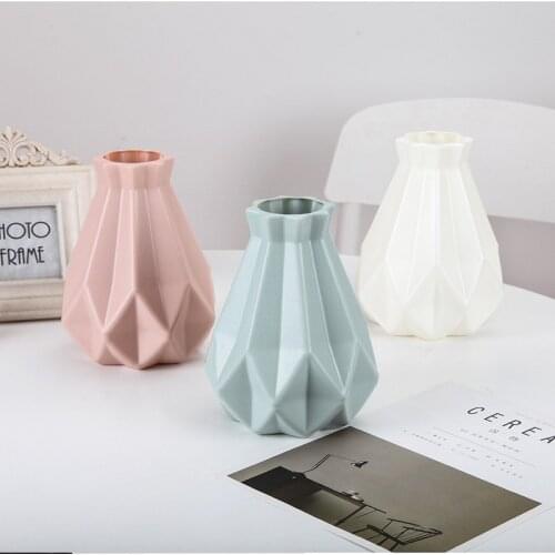 Plastic Vase For Home Decor Nordic Flower Pot Home Living Room Decoration Shatterproof Flower Vase Cachepot For Flowers Modern