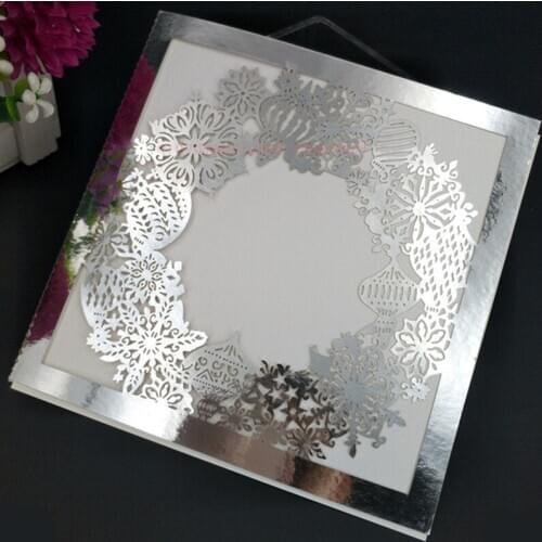 30pcs 15*15 CM Laser Cut Delicate Carved Wedding Invitation Card Baby Shower Birthday Party Favor 7Z-SH208-30
