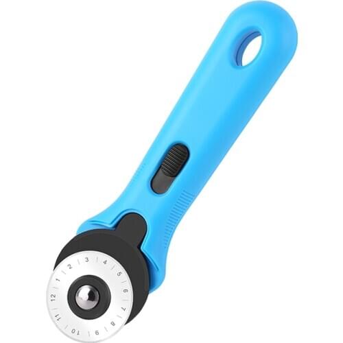 LMDZ 45mm Professional Rotary Cutter Fabric Rotary Cutter Ergonomic Sewing Craft Cutting Tool for Crafting Sewing Quilting Blue