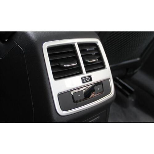 Stainless Steel Car Interior Rear Air Outlet Vent Panel Frame Cover Trim Styling For Audi A4L 2017 Auto Accessories
