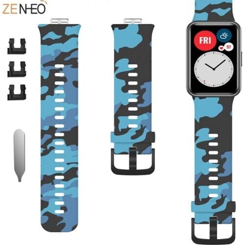 Silicone Printing Strap for Huawei Watch Fit Smart Wristband Bracelet Accessories High Quality Replacement Sport Band