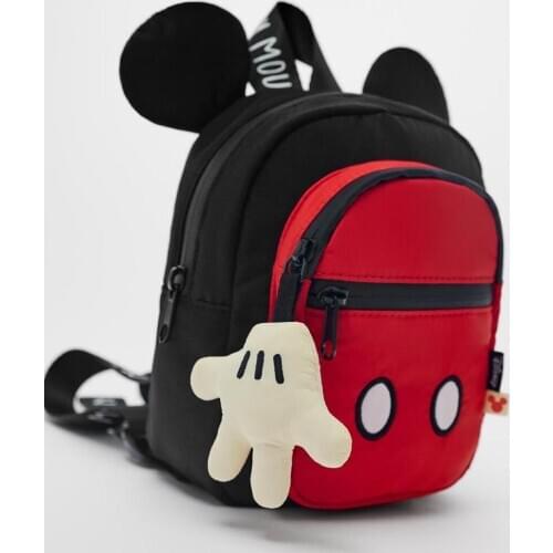 New Cute Disney childrens bag Mickey Mouse childrens Bacpack Autumn Mickey Minnie Mouse pattern backpack Kids Christmas Gifts
