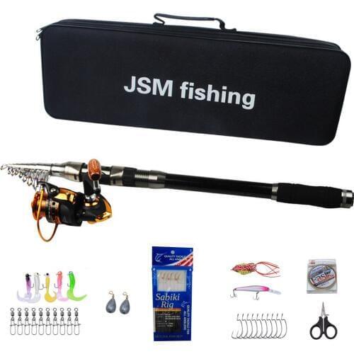 Telescopic Fishing Rod Combo with reel fishing bag Kit Carbon Fiber sea Rod with fishing tackle tools