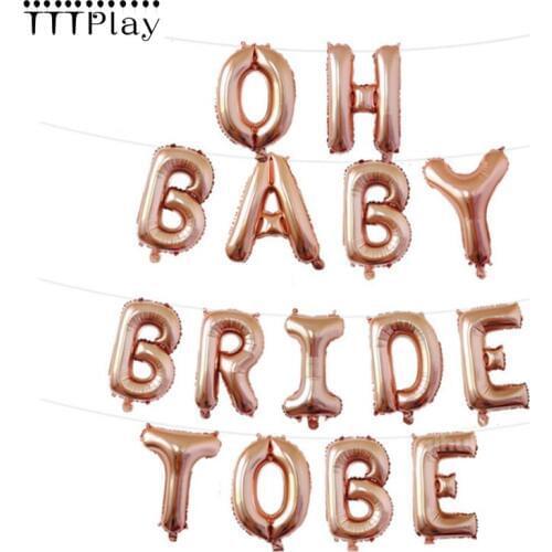 16inch Rose Gold Bride To Be Letter Foil Balloons Baby Shower Balloons Hen Party Decorations Wedding Bachelorette Party Supplies