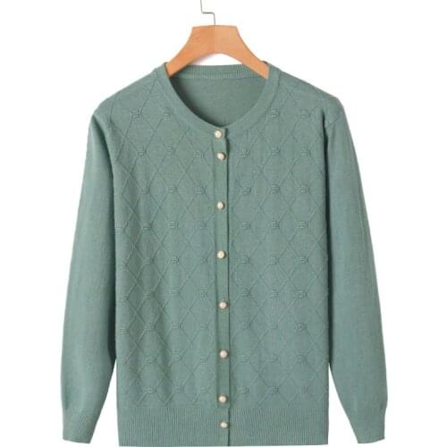 Knitted Sweater Middle-aged and Elderly Womens Sweaters Cardigan Large Size Thin Spring Autumn Sweater Tops Mother Loaded Y2K