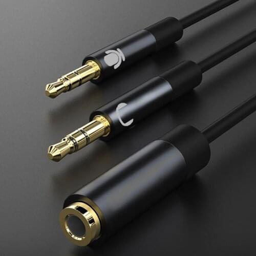 High Quality 3.5mm Female To 2 Male 3.5mm Mic Audio Y Splitter Cable Headset Audio Splitter Cable For Earphone Smartphone PC