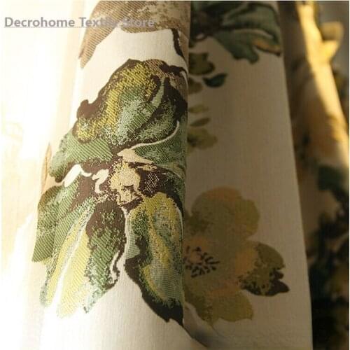 Artificial Cotton Jacquard Yarn-Dyed Curtain Fabric Villa Living Room Bedroom High-End Curtain Curtains for Living Room Bedroom