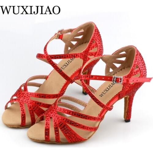 New Products Womens Latin Dance Shoes Womens High Heels Salsa Training Shoes Stage Performance Party Soft Soled Shoestom