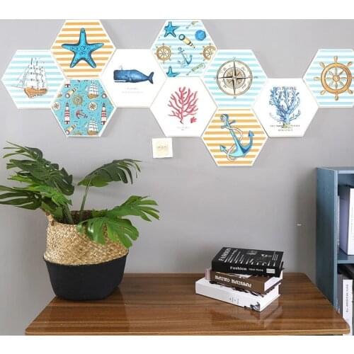 Animals Wall Stickers 3D Hexagon for Kids Rooms Bedroom Poster Wall Decals Cartoon Bedroom Living Room Home Office Decor