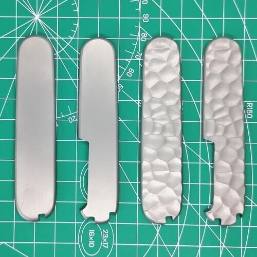 1 Pair Titanium Alloy Handle Scale with Tweezer Toothpick Ballpoint Pen Cut-Out for 91mm Victorinox Swiss Army Knife DIY