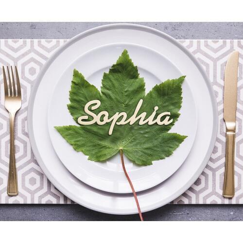 10pcs Table Name Signs Wood Table Plate Names Wedding Table Guest Place Settings Names Gift Wrapping Tags