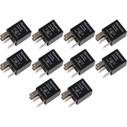 10 Pieces ZT617-12V-A-R Car Auto Truck DC 12V 30A 30 AMP SPST Relay Relays 4 Pin