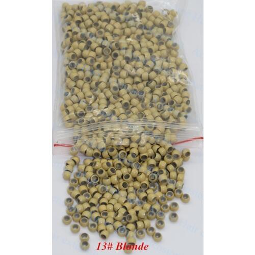 1000pcs/lot 13# Blonde silicone Nano ring for Hair Extensions micro rings 3.0mm nano beads Smallest silicone Nano rings links