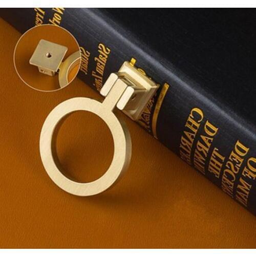 2 pcs 1.1'' 2.5'' Dresser Pulls Knobs Cabinet Handle Door Knob Ring Drawer Handles Drop Brushed Brass Gold Kitchen Cabinet Pull