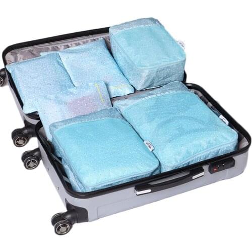 4SETS / LOT New Travel Stroage Bag Set Fashion Pink Suitcase Tidy Clothes Bag Packing Cube Set Luggage Organizer Pouch Wholesale