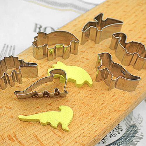 6Pcs/Set Dinosaur Shape Cake Mold Cookies Fondant Chocolate Candy Pastry Baking Tools Kids Party Birthday Kitchen Decorating