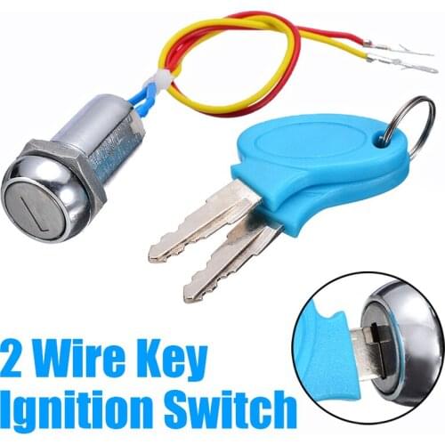 Motor Accessories 2 Wire Key Ignition Switch locking Keys Lock For Electric Scooter ATV Moped Kart Metal Ignition Key Switch