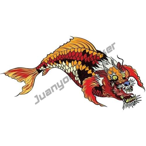 Fish Dragon Decal Car Assessoires Car Door Bumper Camper Yacht Scratch-Proof Decoration Motorcycle Surfboard Stickers PVC13x6cm