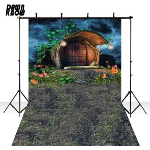 DAWNKNOW Small Wood Cabin Photography Background Backdrop Fairy Tale Baby Photocall Children Wedding Photo Shoot Studio GY285