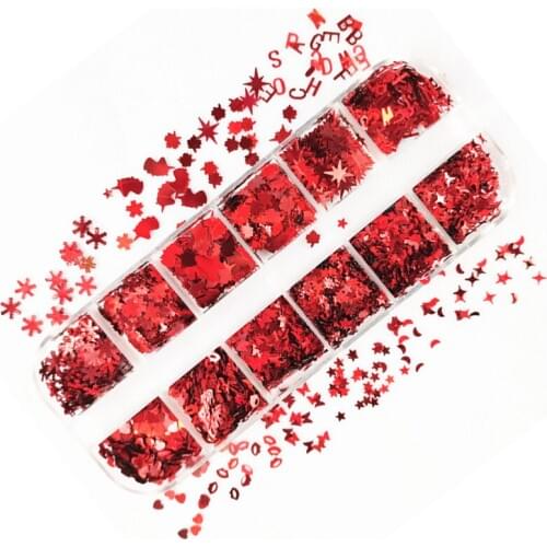 Valentines day heart-shaped thin slices 3D nail art decoration neon holographic sequins for laser hybrid 3D sheet manicure
