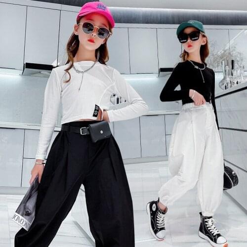 Teenage Girls Designer Halloween Costume Set Korean Autumn Beautiful Long-sleeved Letter T-shirt + Carrot Pants Two-piece Suit
