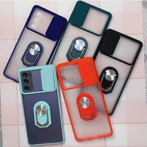 For Samsung S21 Ultra A12 M31S S20 FE Case Slide Camera Lens Protection Phone Cover for Samsung s21 plus s21 Stand Holder Case
