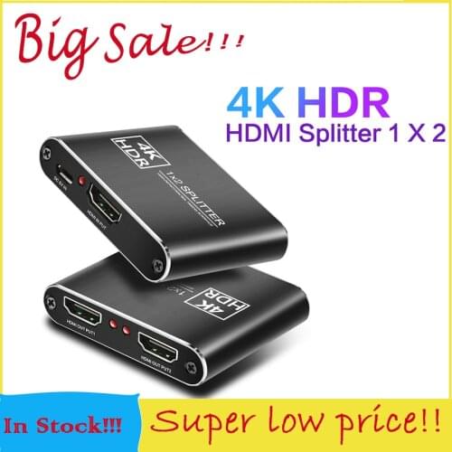 HDMI Splitter 1 in 2 Out Supports 4K 30Hz Full HD 1080P 3D for Xbox PS4 PS3 Nintendo Fire Stick Roku Blu-Ray Player HDTV