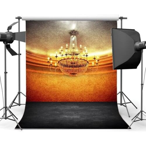 Interior Crystal Chandelier Backdrop European Style Solid Grunge Blurry Wallpaper Gloomy Concrete Background